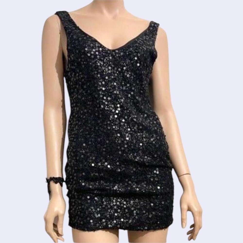 Ruby and Jenne black sequin mini dress size M